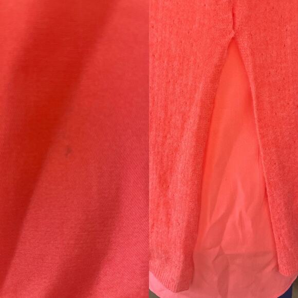 St. John Mohair, Alpaca, Silk Coral Pink Drape Oversized Burnout Sweater- Medium - Picture 12 of 13